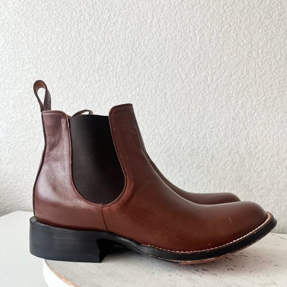 Rod Patrick Womens Jodphur Boots 7D Brown Leather Western short Ankle Slip On - Picture 2 of 14